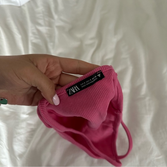 Zara Pink Halter Neck Tank Top - Picture 2 of 3